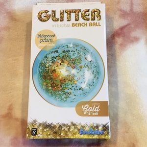 Glitter Beach Ball 12” iridescent prism glitterNWT